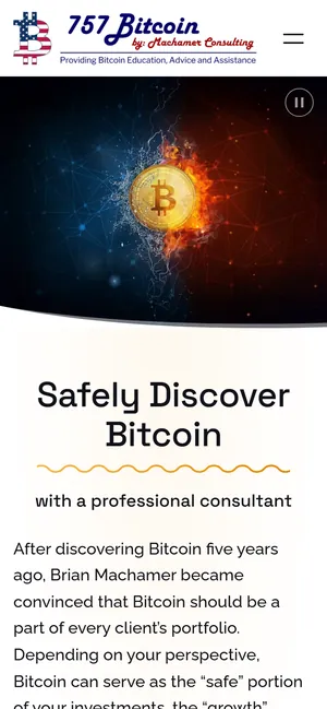 The 757 Bitcoin home page on a phone
